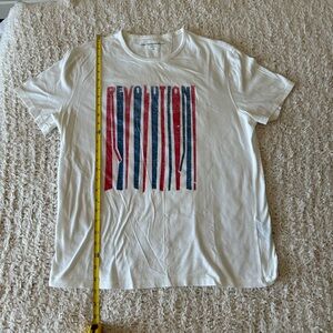 John Varvatos Graphic Tee in White with Red and Blue